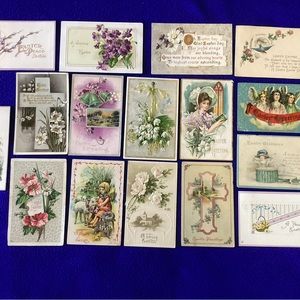 Easter Postcards. Lot of 16 Vintage, Antique 1910’s - 20’s